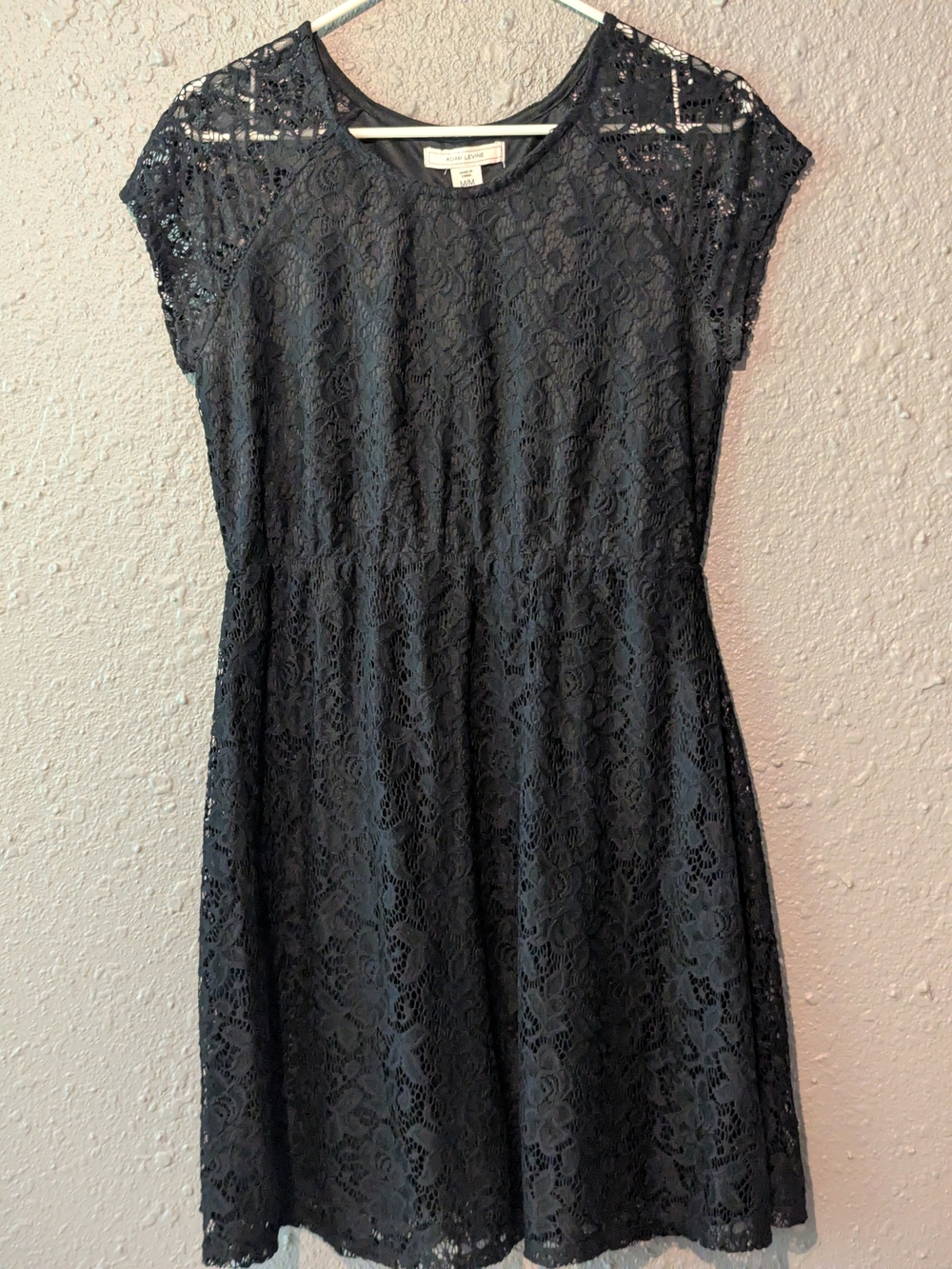Sz M Lace A-Line Dress - Black